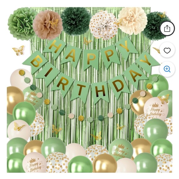 Sage Green Birthday Decor - Picture 1 of 3